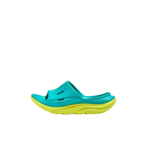 HOKA ONE ONE Ora Recovery Slide 3 Детские уличные тапочки Низкий топ Синий/Желтый Kids