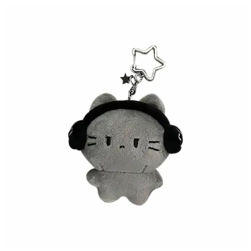 NWBU Fierce Little Серый Кошка Куклы Плюшевый Брелок 8 см Высокий