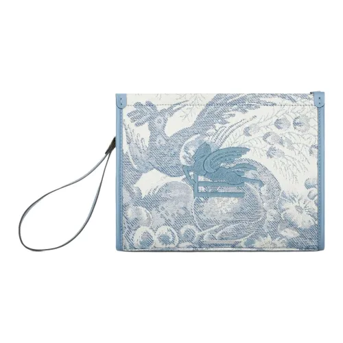ETRO Хлопок Клатч Средний Женский Синий и Белый