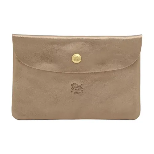 Il Bisonte Кожаный клатч унисекс цвет бронза