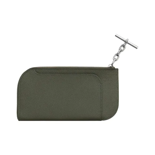 HERMES Кожа Evercolor Чехол для телефона Маленький Женский C6 Vert DE Серый Зеленый