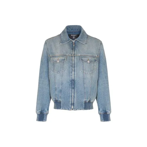 BALMAIN SS25 Куртки и Пальто Мужской Синий