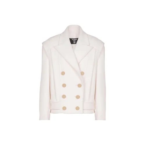 BALMAIN SS25 Куртки Пальто Женские Белые