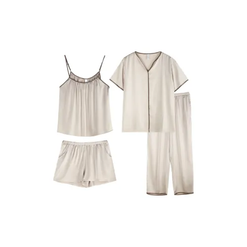 XUANJING 63206+63242 Чай Серый Четырехкомпонентный Набор Женские Пижамные Комплекты