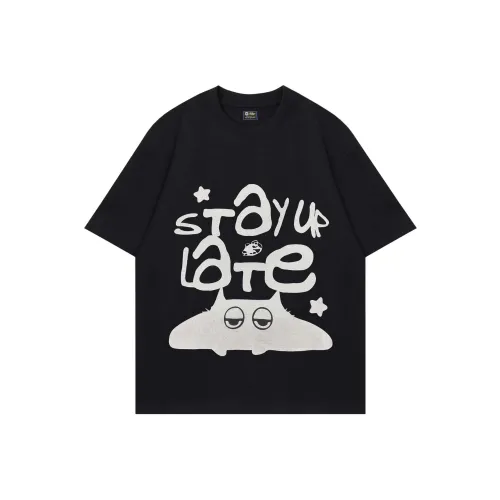 STAY UP LATE Черная унисекс футболка