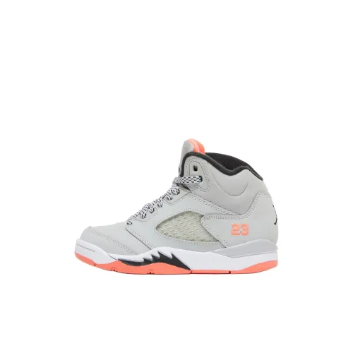 Jordan Air Джордан 5 Детские баскетбольные кроссовки MID Топ Светло-серый Пре-школа