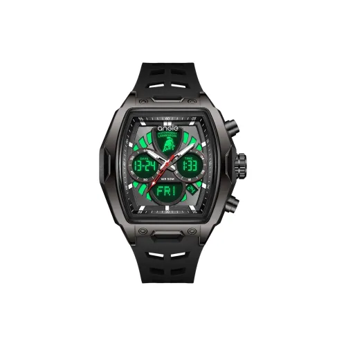 ANGIE PRESENT WATCH Lamborghini Big Cow Электронный + Кварцевый механизм Резиновый ремешок Часы Мужские Черный циферблат