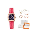 3A364 Звездное Небо - Красный кожаный ремень (Титановая сталь, соединенные 4 штуки + Апельсиновая коробка + Сумка для покупок)