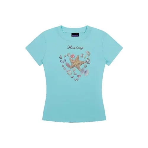 TIBINB Синий Женские Рубашки T