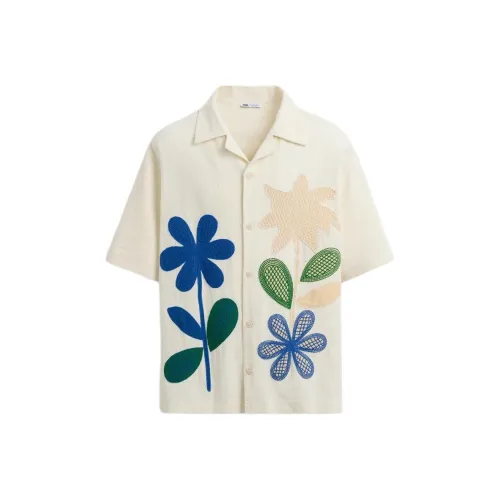 ZARA Морозный Белый Мужские Рубашки