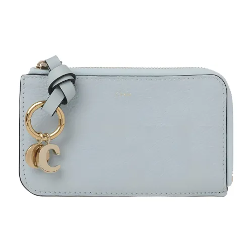 Chloe Alphabet с рельефным узором телячья кожа кошелек для монет кошелек маленький женский ледяной синий