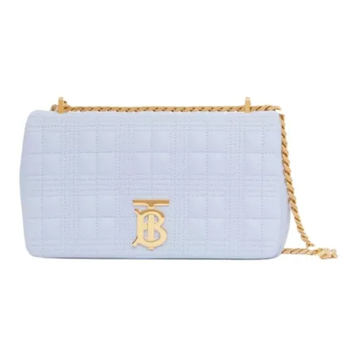 Burberry Lola Сумка Лоскутное Шитье Овечья Шкура Сумка через плечо Маленькая Женская Светло-Синяя
