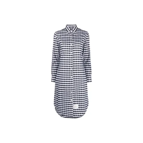 THOM BROWNE Черное Женское Длинное Платье с Рукавами