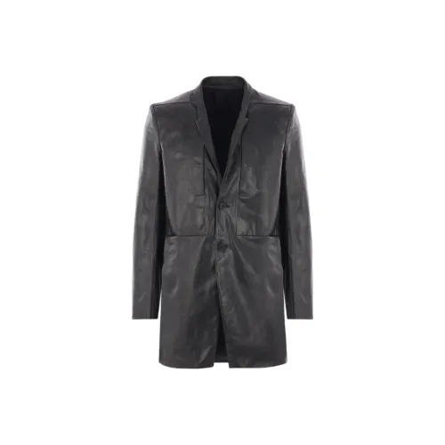 RICK OWENS совместный бренд RO кожаная куртка мужская черная