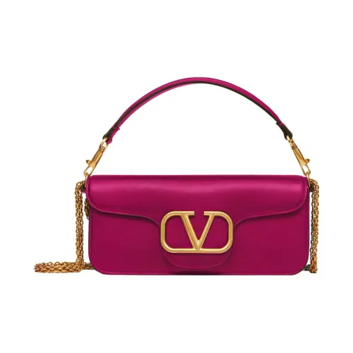 Valentino Locò Телячья кожа Сумка-багет Сумка через плечо Сумка обычная Женская Розово-красная