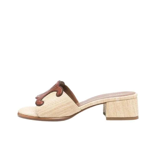 CELINE Rubber Slide Тапочки 5 см Женские Бежевые
