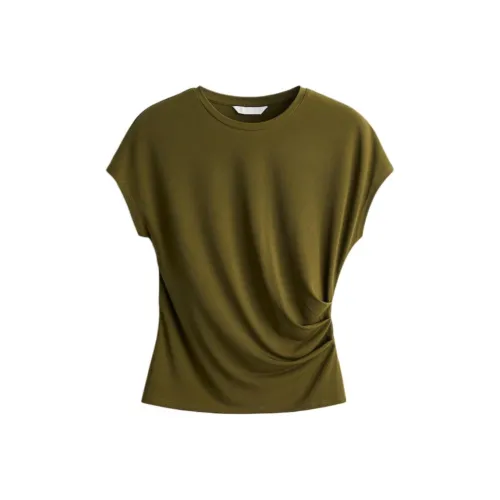 H&M Темно-хаки Зеленые Женские Рубашки