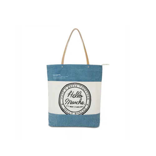 Hello Marche Canvas Tote Bag Shopping Bag Shoulder Bag Regular Women's Denim