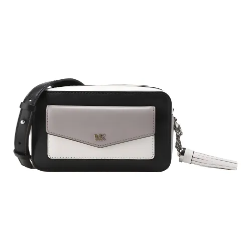 MICHAEL KORS Корова Кожа Камера Сумка Сумка через плечо Сумка на плечо Женская Перламутрово-Серый Чисто Белый Черный