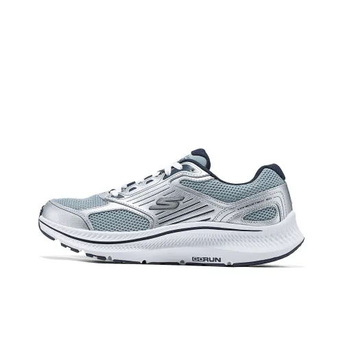 Skechers Go Run Consistent 2,0 Устойчивые к истиранию Низкие Беговые кроссовки Мужские Серебряные