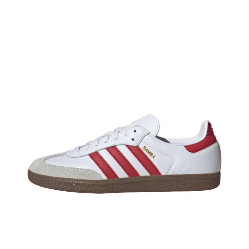 Adidas Originals Samba Скейтборд Кроссовки Низкие Белый/Красный/Серый Унисекс