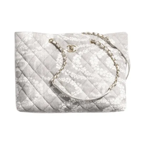 CHANEL COCO Деним Тоут Сумка, Сумка для покупок, Сумка Обычный Женские Серый & Белый