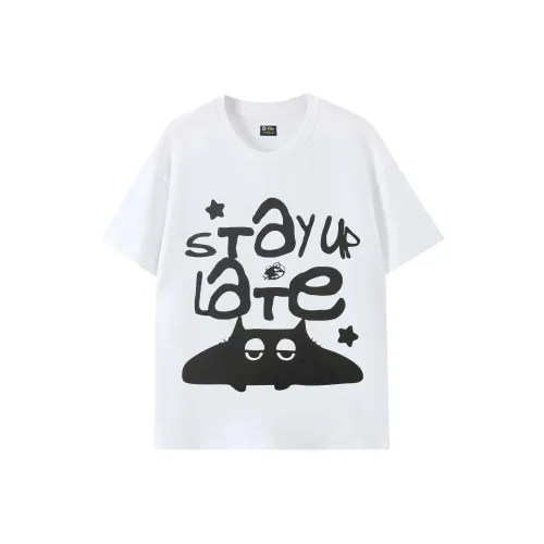 STAY UP LATE T-Shirt Унисекс Белый