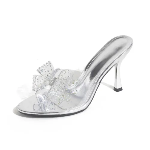 TATAYA Резиновая подошва устойчивая к истиранию слипоны женские серебряные