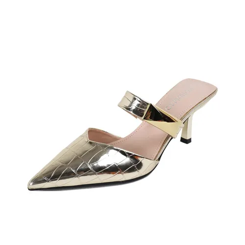 TATAYA Резиновая подошва Металл Устойчивый к истиранию Домашние тапочки Женские Золотой