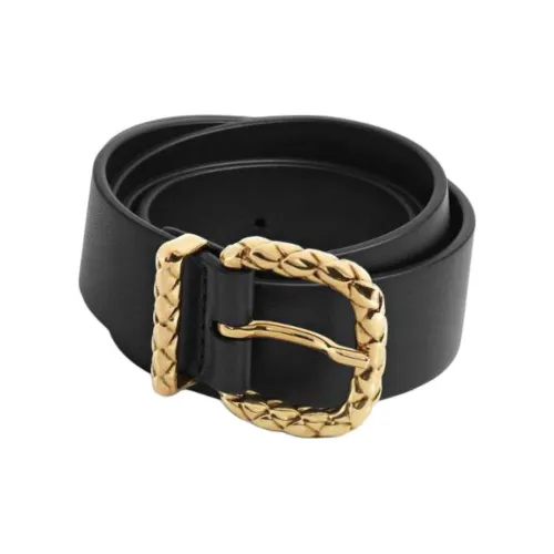 Bottega Veneta Телячья кожа Кожаные ремни Женские Черный Ширина 3 см