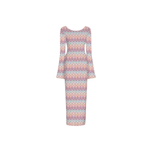 MC2 SAINT BARTHELEMY Длинное платье с длинными рукавами женское многоцветное