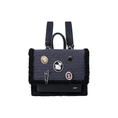 Rebirth Microfiber Leather Backpack Standard Women's Blue Black Рюкзак из микрофибры Rebirth стандартный женский синий черный