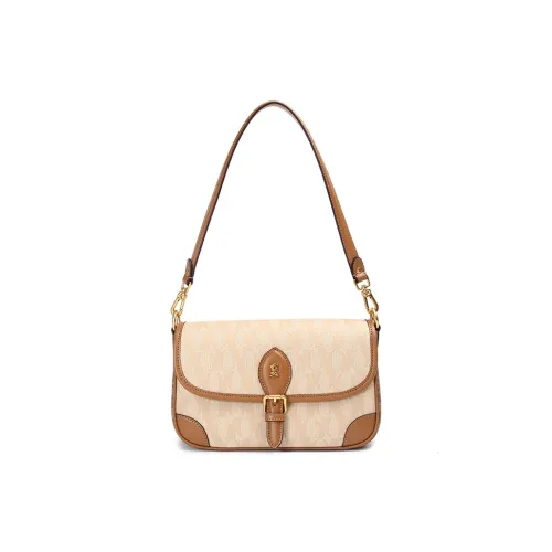 Montagut PVC для микрофибры Сумка на плечо Женская Бежевая Коричневая