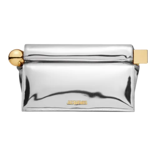 Jacquemus Carré Ronds ПУ (полиуретан) Полиуретан Клатч Женское Серебро