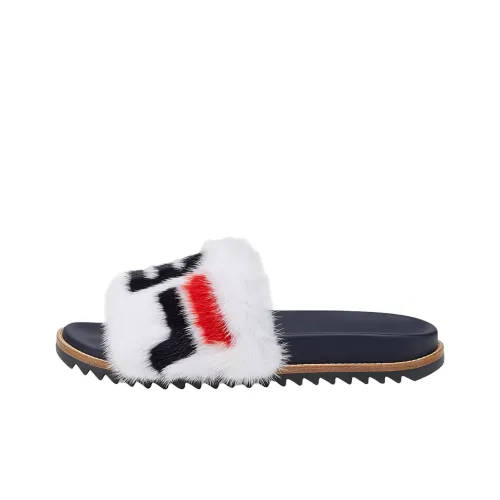 FENDI x FILA Fussbett Устойчивые к истиранию шлепанцы Мужские Белые