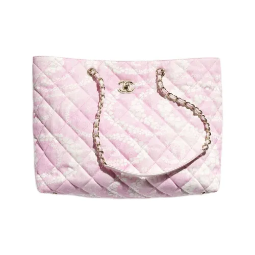 CHANEL COCO Деним Тоут Сумка, Сумка для покупок, Сумка Обычная Женская Светло-розовая и Белая