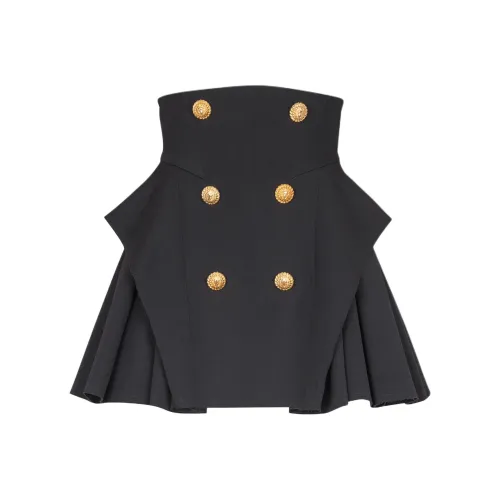 BALMAIN SS25 Повседневные короткие юбки Женские Черный