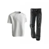 Комплект одежды [Белая футболка + Черные штаны]