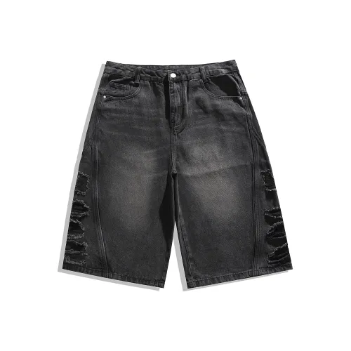 Antioffice Черный Серый Мужские Джинсовые Шорты