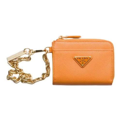 PRADA Saffiano Телячья кожа Кошелек Маленький Женский Янтарь