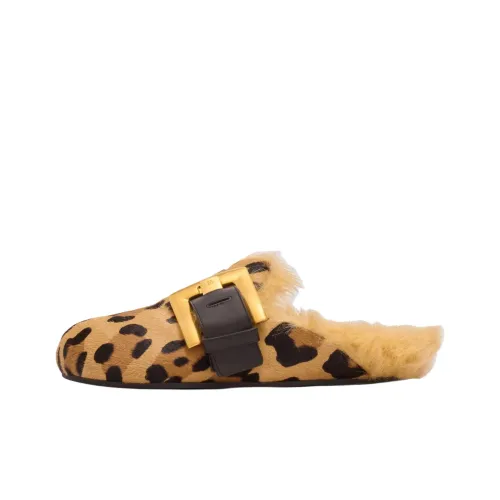 BALMAIN Домашние тапочки Женские Леопард Коричневый