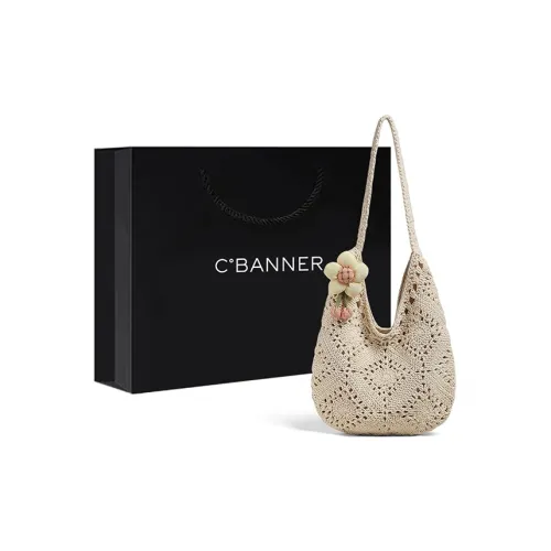 C°BANNER Ткань Сумка через плечо Средняя Женская Экрю Хаки