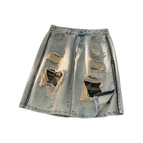 YOUSEKOO Синие Унисекс Джинсовые Шорты