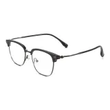 Яркий черный | Металлический-C22 & Защита от синего света, 0 диоптрий, линзы