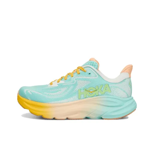 HOKA ONE ONE CLIFTON 10 Противоскользящие устойчивые к истиранию низкий топ беговые кроссовки женские синий белый