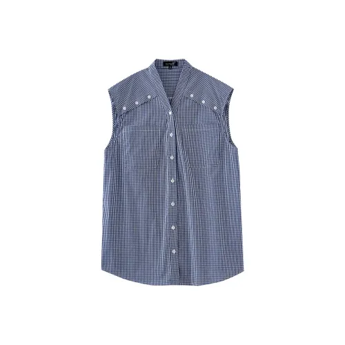 OUNIXUE Синие Женские Рубашки