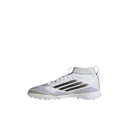 Adidas F50 League Детские футбольные бутсы MID Топ Белый/Черный/Золотой Kids