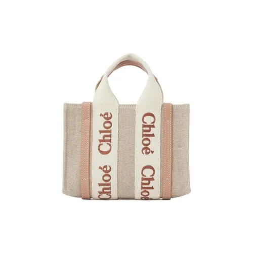 Chloe Woody Linen Tote Bag Shopping Bag Mini Women's Wood Orange