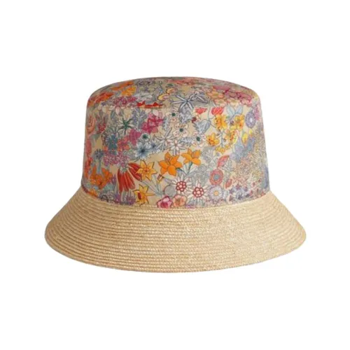 HERMES Солома Шелк Шляпы ведра Женские Бежевый