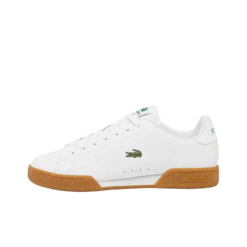 LACOSTE Carnaby Slip-resistant Abrasion-resistant Low Top Skateboard Shoes Men's White ЛАКСТОУ Кэрнби Противоскользящие Устойчивые к истиранию Низкие Кеды для скейтбординга Мужские Белые